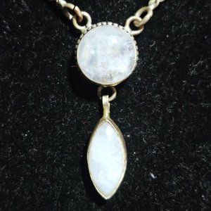 Rainbow Moonstone Necklace set in. 925 Silver